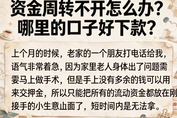 资金周转不开怎么办？哪里的口子好下款？这几个靠谱平台别错过