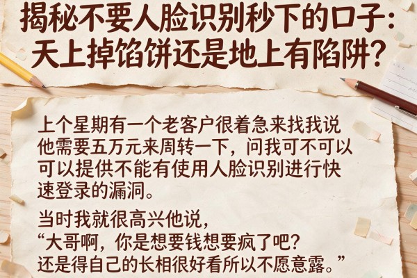 揭秘不要人脸识别秒下的口子：天上掉馅饼还是地上有陷阱？