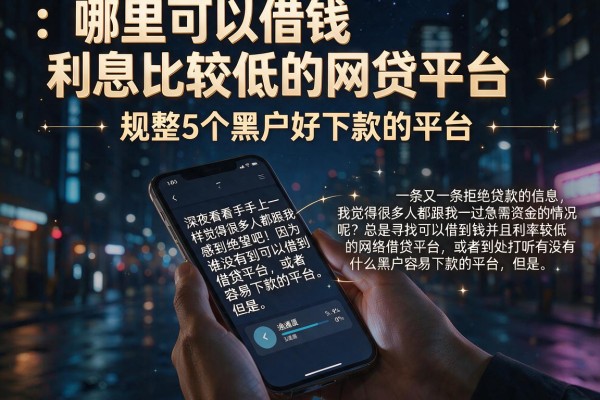 哪里可以借钱利息比较低的网贷平台，规整5个黑户好下款的平台