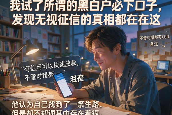 我试了所谓的黑白户必下口子，发现无视征信的真相都在这
