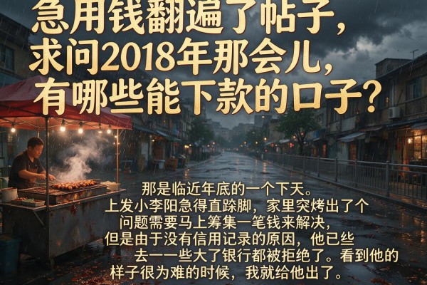 急用钱翻遍了帖子，求问2018年那会儿还有哪些能下款的口子？