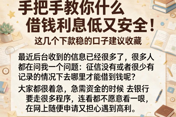 手把手教你什么借钱利息低又安全，这几个下款稳的口子建议收藏
