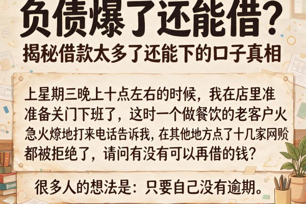 负债爆了还能借？揭秘借款太多了还能下的口子真相
