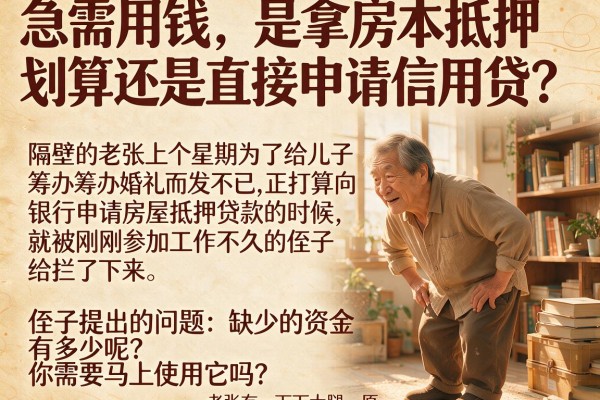 急需用钱，是拿房本抵押划算还是直接申请信用贷？