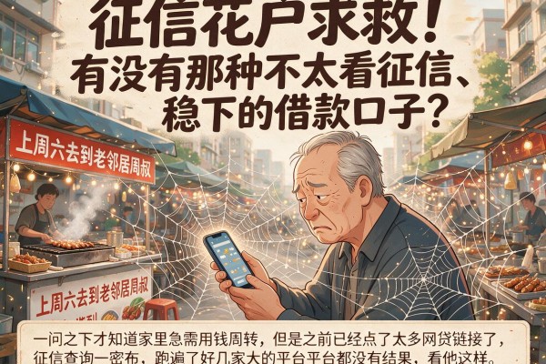 征信花户求救！有没有那种不太看征信、稳下的借款口子？