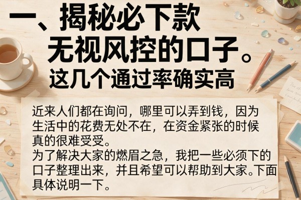 揭秘必下款无视风控的口子，这几个通过率确实高