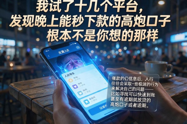 我试了十几个平台，发现晚上能秒下款的高炮口子根本不是你想的那样