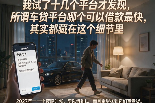 我试了十几个平台才发现，所谓车贷平台哪个可以借款最快，其实都藏在这个细节里