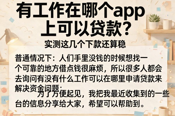 有工作在哪个app上可以贷款？实测这几个下款还算稳