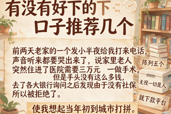 有没有好下的口子推荐几个，陈列五个无视一切是人就下款平台