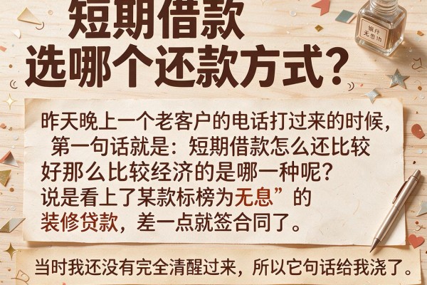 短期借款选哪个还款方式？银行经理酒后吐真言：别被无息忽悠了