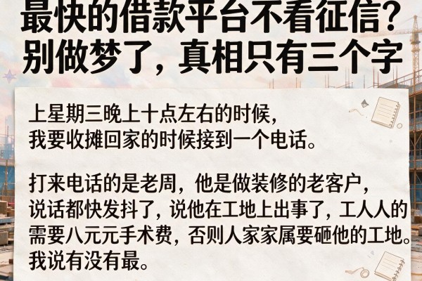 最快的借款平台不看征信？别做梦了，真相只有三个字