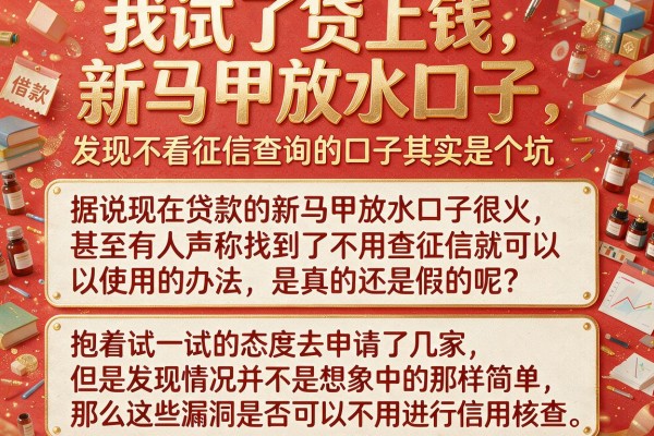 我试了贷上钱新马甲放水口子，发现不看征信查询的口子其实是个坑