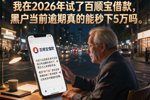 我在2026年试了百顺宝借款，黑户当前逾期真的能秒下5万吗