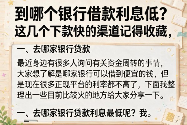 到哪个银行借款利息低？这几个下款快的渠道记得收藏