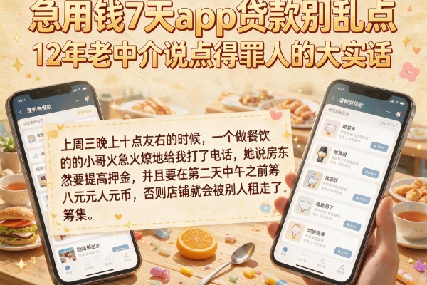 急用钱7天app贷款别乱点，12年老中介说点得罪人的大实话