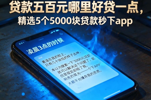 贷款五百元哪里好贷一点，精选5个5000块贷款秒下app