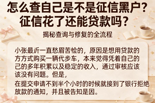 怎么查自己是不是征信黑户？征信花了还能贷款吗？揭秘查询与修复的全流程