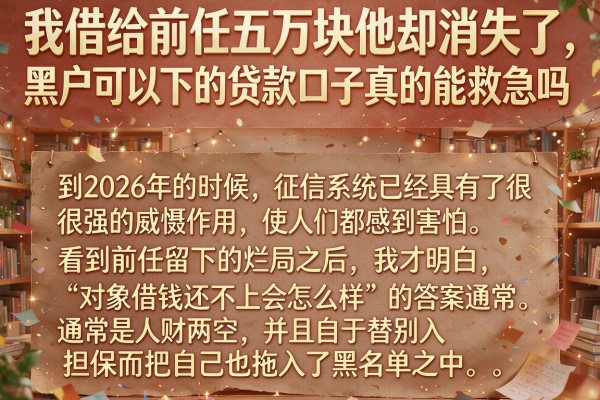 我借给前任五万块他却消失了，黑户可以下的贷款口子真的能救急吗