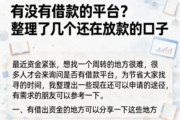 有没有借款的平台？整理了几个还在放款的口子