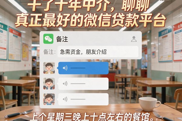 干了十年中介，聊聊真正最好的微信贷款平台