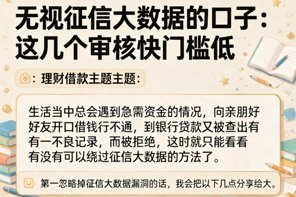 无视征信大数据的口子:这几个审核快门槛低