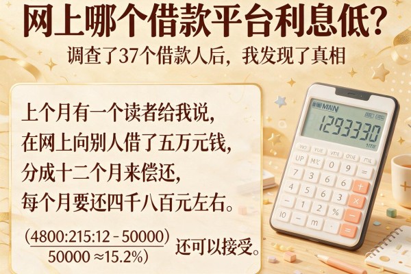 网上哪个借款平台利息低？调查了37个借款人后，我发现了真相