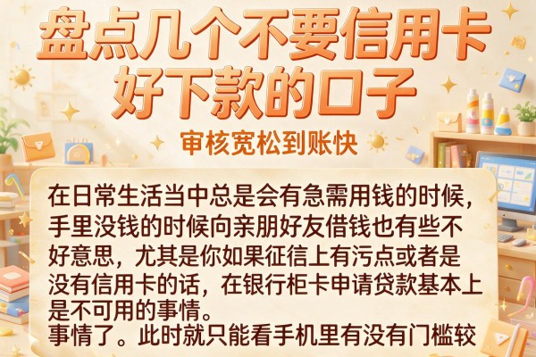 盘点几个不要信用卡好下款的口子,审核宽松到账快