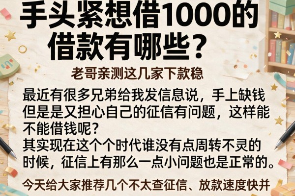 手头紧想借1000的借款有哪些？老哥亲测这几家下款稳