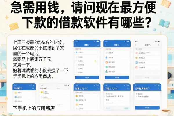 急需用钱，请问现在最方便下款的借款软件有哪些？