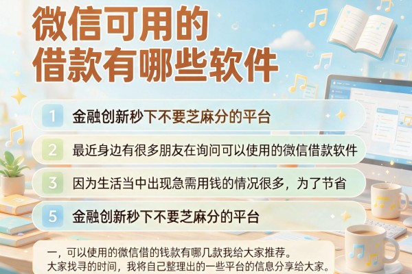 微信可用的借款有哪些软件，条列5个金融创新秒下不要芝麻分的平台
