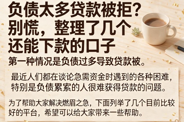 负债太多贷款被拒？别慌，整理了几个还能下款的口子