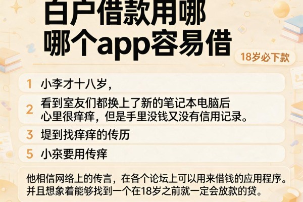 白户借款用哪个app容易借，条列五个18岁必下款的网贷平台