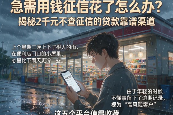 急需用钱征信花了怎么办？揭秘2千元不查征信的贷款靠谱渠道，这五个平台值得收藏