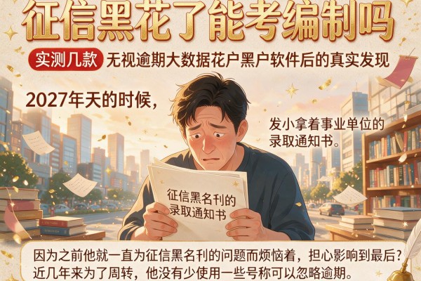 征信黑花了能考编制吗，实测几款无视逾期大数据花户黑户软件后的真实发现