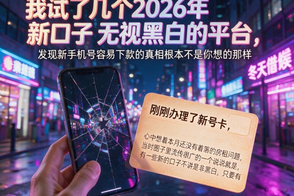 我试了几个2026年新口子无视黑白的平台，发现新手机号容易下款的真相根本不是你想的那样