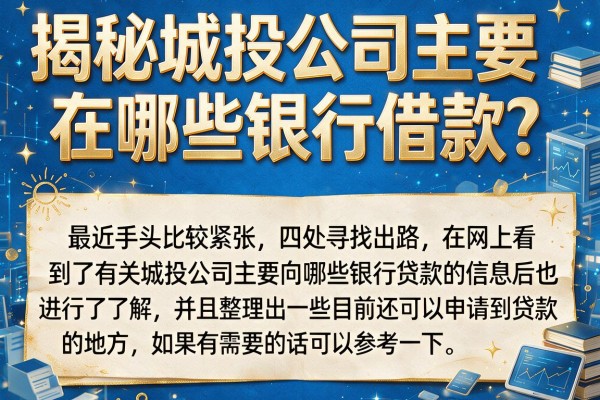 揭秘城投公司主要在哪些银行借款，这几个应急渠道也能参考