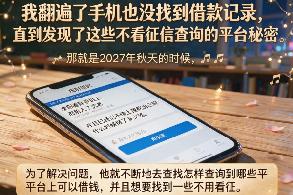 我翻遍了手机也没找到借款记录，直到发现了这些不看征信查询的平台秘密