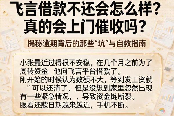 飞言借款不还会怎么样？真的会上门催收吗？揭秘逾期背后的那些“坑”与自救指南