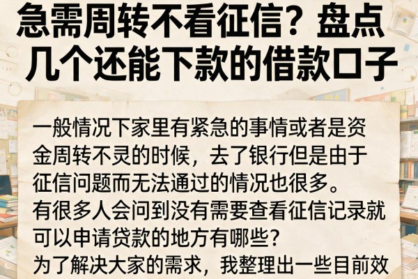 急需周转不看征信？盘点几个还能下款的借款口子