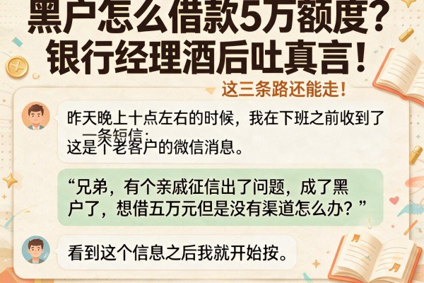 黑户怎么借款5万额度？银行经理酒后吐真言，这三条路还能走