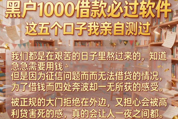 黑户1000借款必过软件，这五个口子我亲自测过