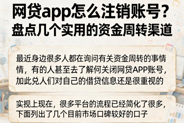 网贷app怎么注销账号？盘点几个实用的资金周转渠道