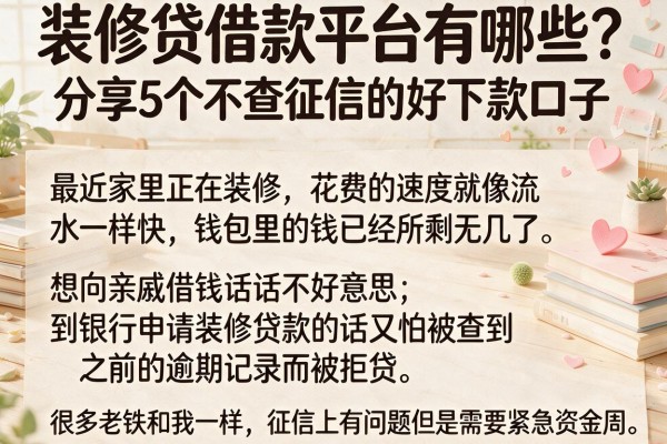 装修贷借款平台有哪些？分享5个不查征信的好下款口子