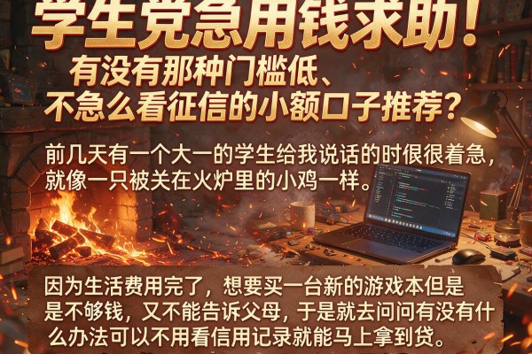 学生党急用钱求助！有没有那种门槛低、不怎么看征信的小额口子推荐？