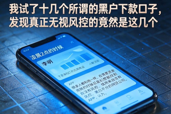 我试了十几个所谓的黑户下款口子，发现真正无视风控的竟然是这几个
