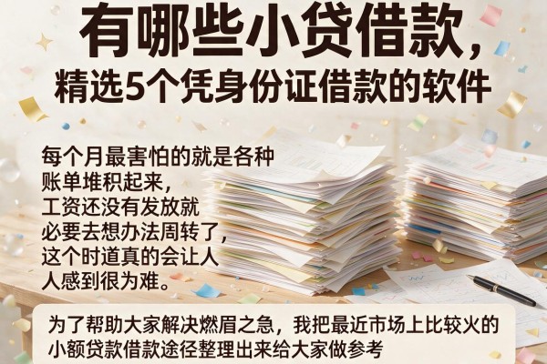 有哪些小贷借款，精选5个凭身份证借款的软件