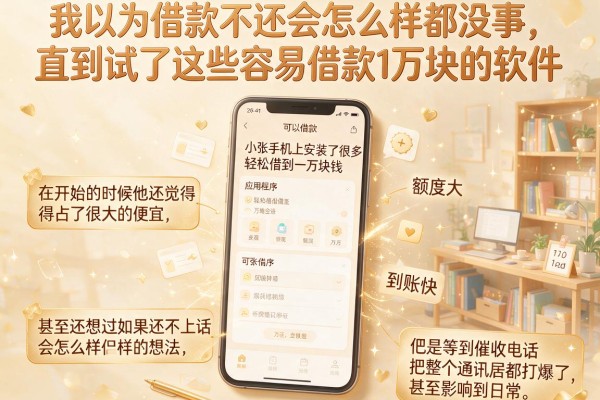 我以为借款不还会怎么样都没事，直到试了这些容易借款1万块的软件