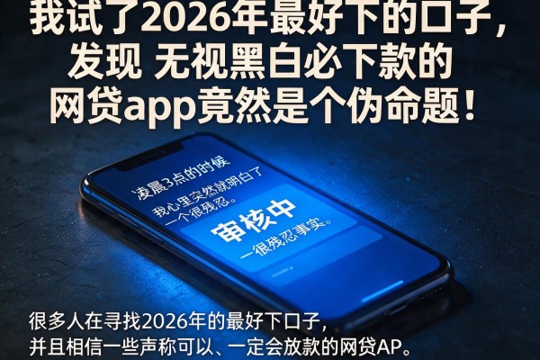 我试了2026年最好下的口子，发现无视黑白必下款的网贷app竟然是个伪命题