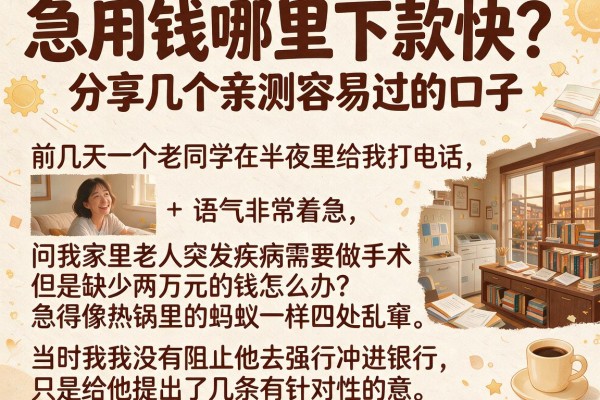 急用钱哪里下款快？分享几个亲测容易过的口子